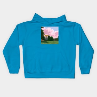 Disc Golf Against Pink Clouds Kids Hoodie